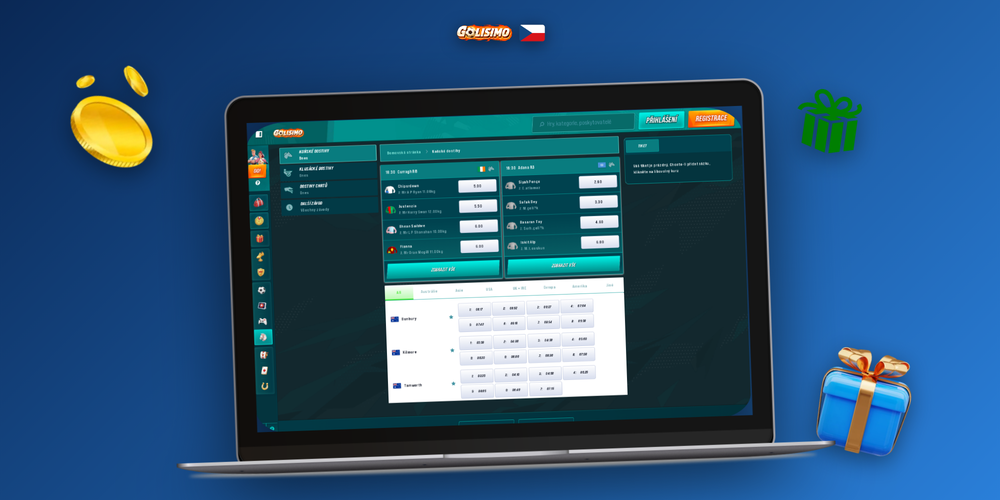 Golisimo Casino pro PC ve fullscreen režimu s kategoriemi slotů a live kasina