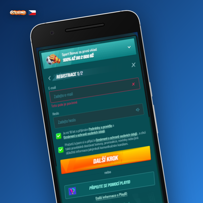 Plnohodnotná registrace v Golisimo Casino přímo z mobilního prohlížeče