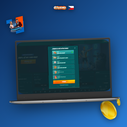 Registrační formulář Golisimo Casino na notebooku a mobilu – začni hned