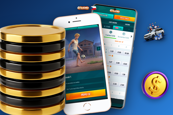 Uvítací bonus Golisimo Casino s tlačítkem aktivace po prvním vkladu v aplikaci