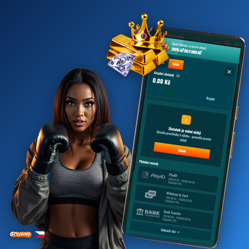 Golisimo Casino výběr peněz – pokladna s ikonami Visa, Skrill a Bitcoin